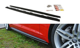 Maxton Design Seitenschweller Ansatz passend für Audi S5 / A5 S-Line F5 Coupe schwarz Hochglanz