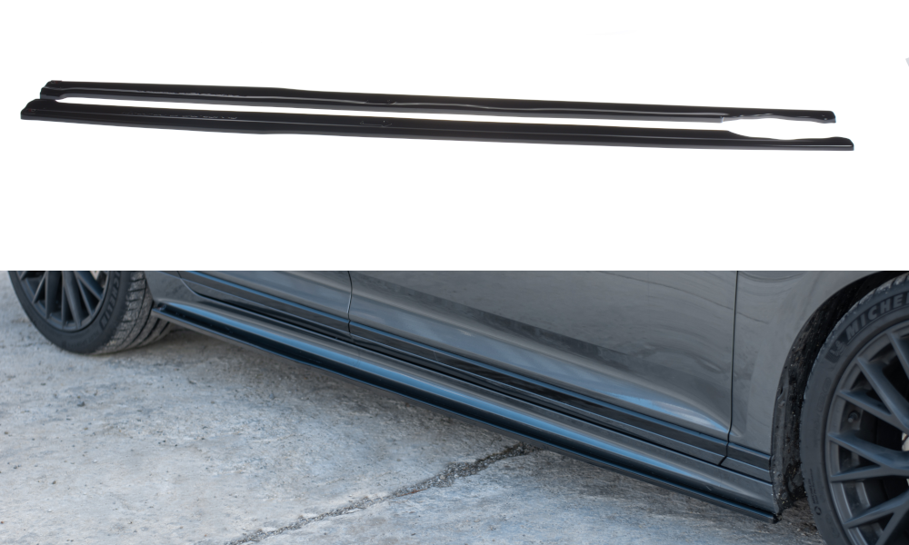 Maxton Design Seitenschweller Ansatz passend für Volkswagen Passat R-Line B8 schwarz Hochglanz