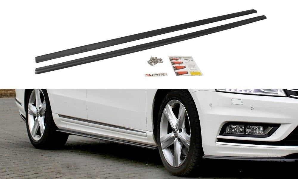 Maxton Design Seitenschweller Ansatz passend für Vw Passat B7 R-Line schwarz Hochglanz