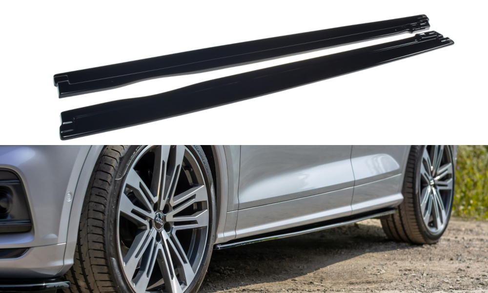 Maxton Design Seitenschweller Ansatz passend für Audi SQ5/Q5 S-line MkII schwarz Hochglanz