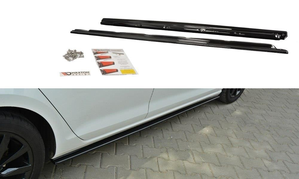 Maxton Design Seitenschweller Ansatz passend für VW Golf Mk7 Standard schwarz Hochglanz