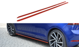 Maxton Design Seitenschweller Ansatz passend für V.2 VW GOLF 7 R FACELIFT schwarz Hochglanz