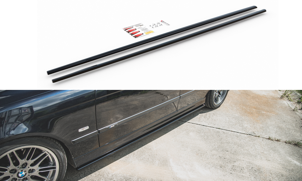 Maxton Design Seitenschweller Ansatz für BMW M5  / 5 M-Paket E39 schwarz Hochglanz