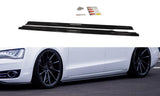 Maxton Design Seitenschweller Ansatz passend für Audi A8 D4 schwarz Hochglanz