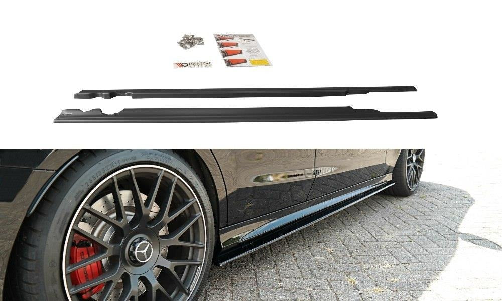 Maxton Design Seitenschweller Ansatz passend für Mercedes C-Klasse S205 63 AMG Kombi schwarz Hochglanz