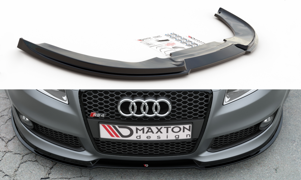 Maxton Design Front Ansatz passend für V.1 Audi RS4 B7 schwarz Hochgla