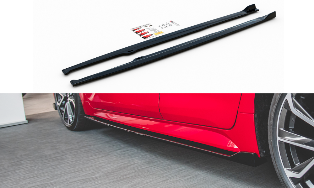 Maxton Design Seitenschweller Ansatz passend für Toyota Corolla XII Hatchback schwarz Hochglanz