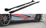 Maxton Design Robuste Racing Seitenschweller Ansatz passend für + Flaps passend für Ford Fiesta Mk8 ST / ST-Line schwarz Hochglanz