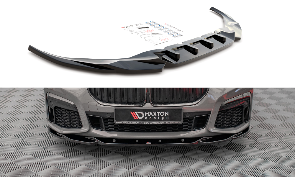 Maxton Design Front Ansatz V.2 für BMW 7 G11 M-Paket Facelift schwarz Hochglanz