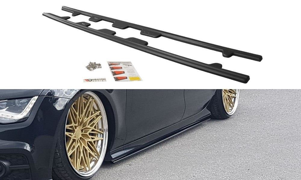 Maxton Design Seitenschweller Ansatz passend für Audi S7 / A7 S-Line C7 schwarz Hochglanz