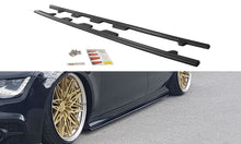 Laden Sie das Bild in den Galerie-Viewer, Maxton Design Seitenschweller Ansatz passend für Audi S7 / A7 S-Line C7 schwarz Hochglanz
