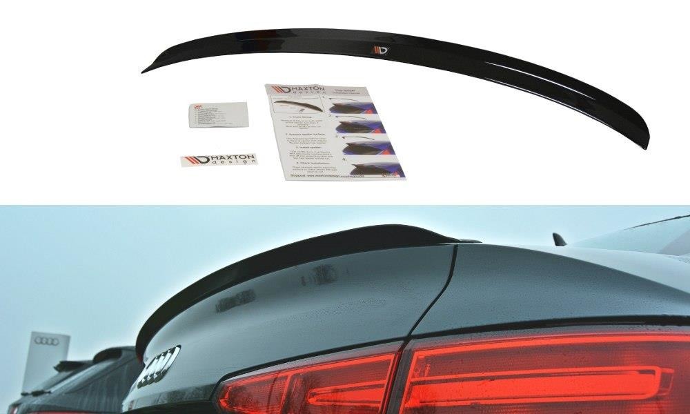 Maxton Design Spoiler CAP passend für Audi A4 S-Line B9 Limousine schwarz Hochglanz