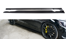 Laden Sie das Bild in den Galerie-Viewer, Maxton Design Seitenschweller Ansatz passend für MERCEDES- BENZ C43 AMG W205 schwarz Hochglanz