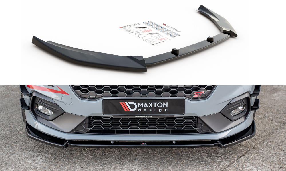 Maxton Design Front Ansatz passend für V.7 Ford Fiesta Mk8 ST / ST-Line schwarz Hochglanz