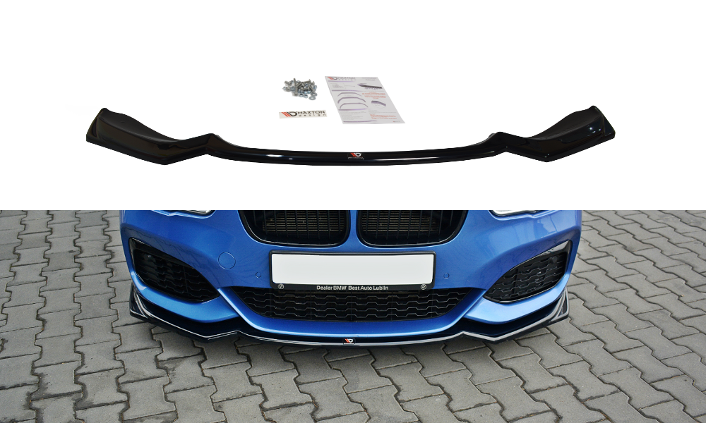 Maxton Design Front Ansatz passend für V.2 BMW 1er F20/F21 M-Power schwarz Hochglanz