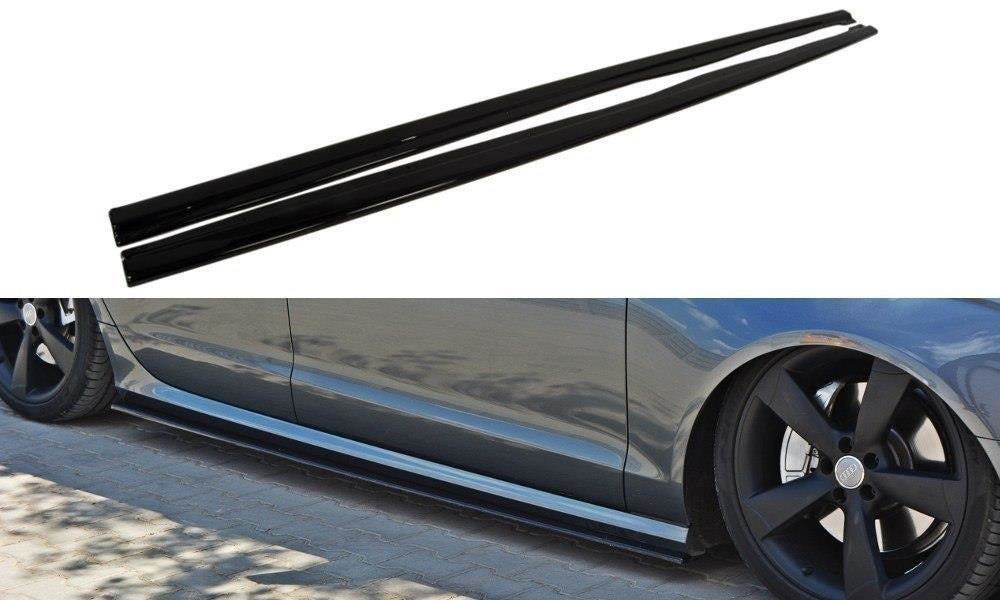 Maxton Design Seitenschweller Ansatz passend für Audi S6 / A6 S-Line C7  schwarz Hochglanz