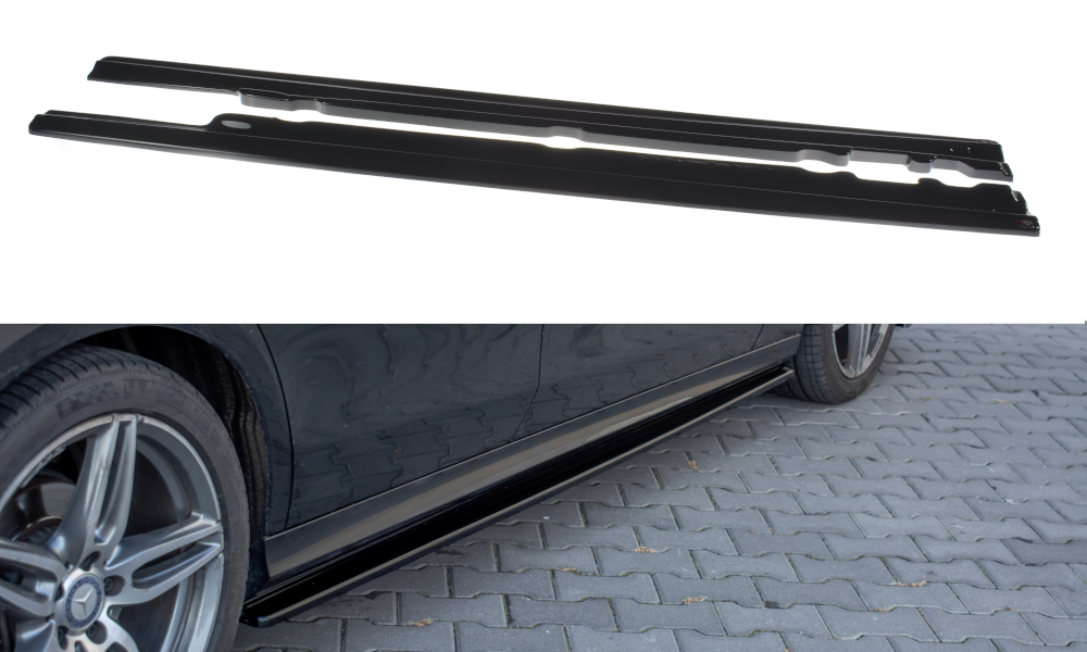 Maxton Design Seitenschweller Ansatz passend für Mercedes-Benz E43 AMG / AMG-Line W213 schwarz Hochglanz