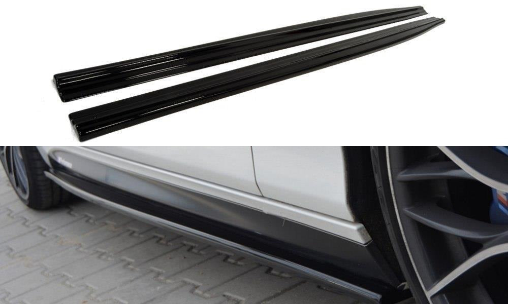 Maxton Design Seitenschweller Ansatz passend für BMW 1er F20/F21 M-Power  schwarz Hochglanz