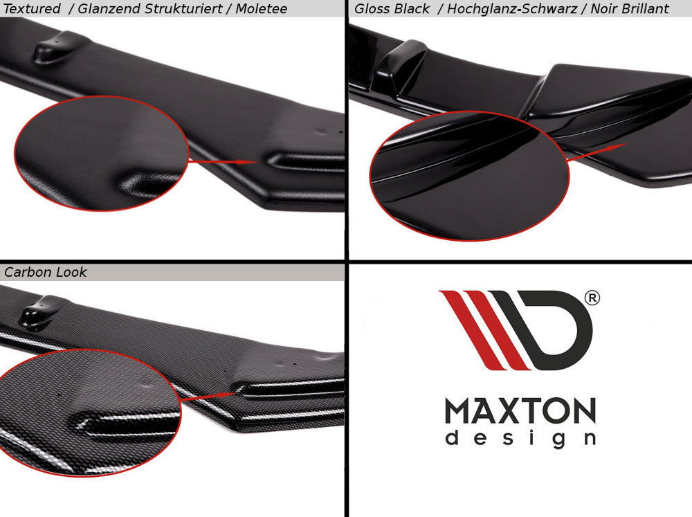 Maxton Design Front Ansatz passend für V.2 VOLKSWAGEN POLO MK5 GTI 6R vor Facelift schwarz Hochglanz
