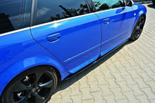 Laden Sie das Bild in den Galerie-Viewer, Maxton Design Seitenschweller Ansatz passend für Audi S4 / A4 / A4 S-Line B6 / B7  schwarz Hochglanz