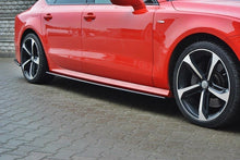 Laden Sie das Bild in den Galerie-Viewer, Maxton Design Seitenschweller Ansatz passend für Audi S7 / A7 S-Line C7 FL schwarz Hochglanz