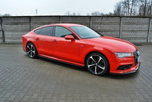 Laden Sie das Bild in den Galerie-Viewer, Maxton Design Seitenschweller Ansatz passend für Audi S7 / A7 S-Line C7 FL schwarz Hochglanz