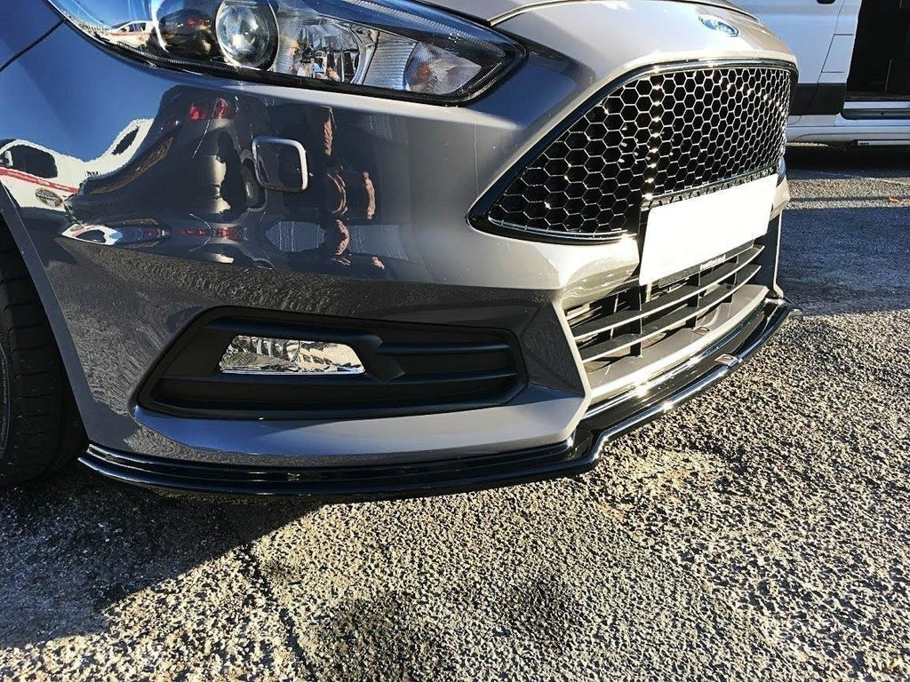 Maxton Design Front Ansatz passend für V.3 Ford Focus ST Mk3 FL schwarz Hochglanz