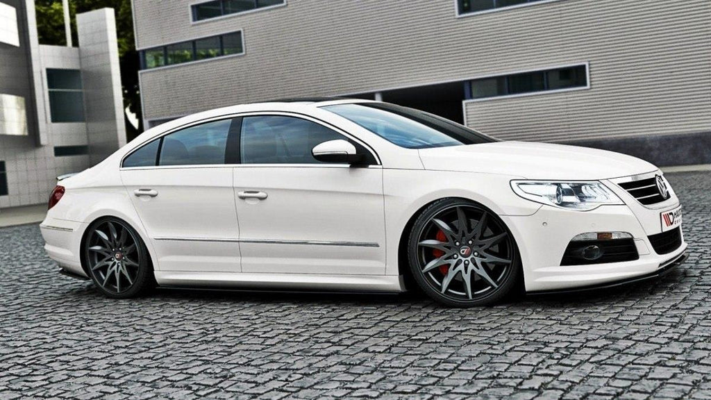 Maxton Design Seitenschweller Ansatz passend für VW Passat CC R36 RLINE (vor Facelift) schwarz Hochglanz