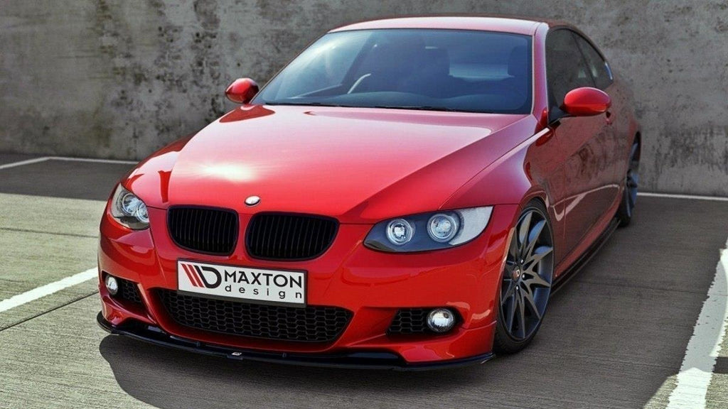 Maxton Design Front Ansatz passend für BMW 3er E92 M Paket vor Facelift schwarz Hochglanz