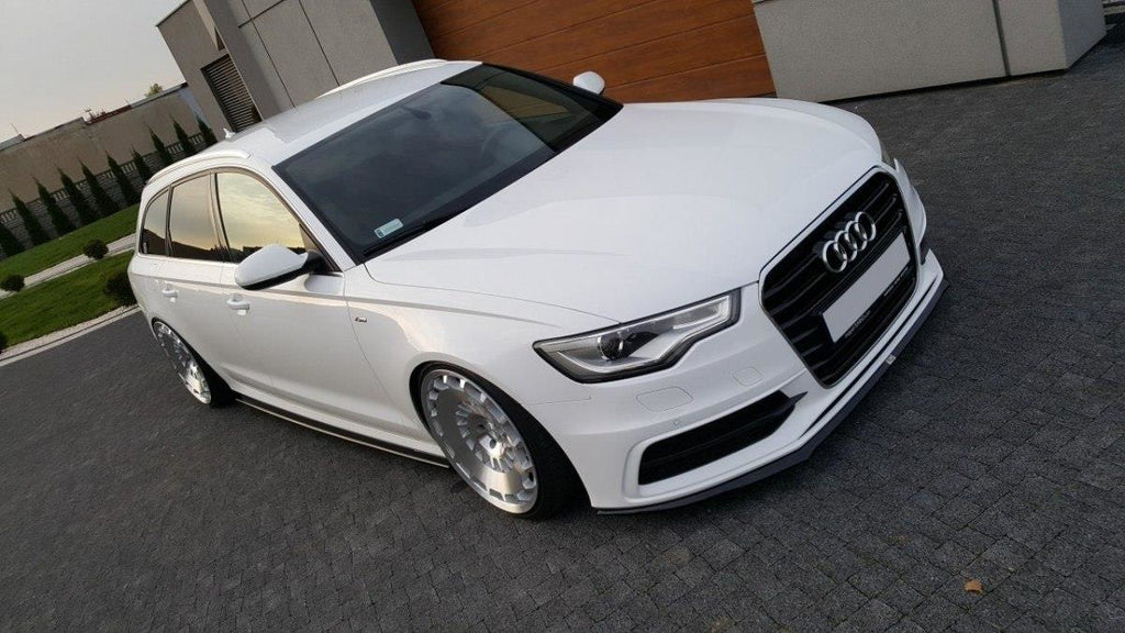 Maxton Design Seitenschweller Ansatz passend für Audi S6 / A6 S-Line C7  schwarz Hochglanz