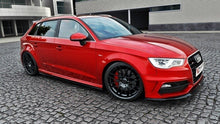Laden Sie das Bild in den Galerie-Viewer, Maxton Design Seitenschweller Ansatz passend für Audi S3 / A3 S-Line 8V / 8V FL Sportback schwarz Hochglanz