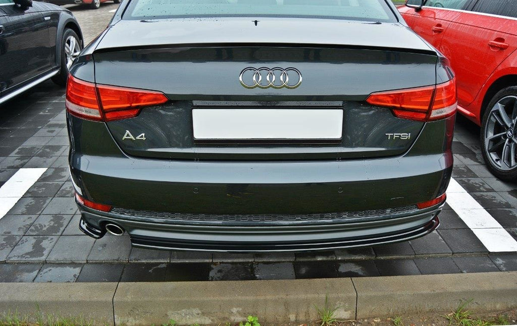 Maxton Design Spoiler CAP passend für Audi A4 S-Line B9 Limousine schwarz Hochglanz
