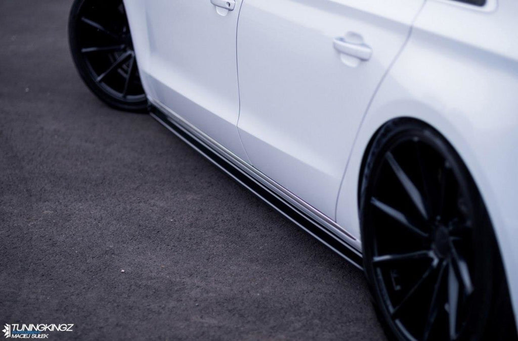 Maxton Design Seitenschweller Ansatz passend für Audi A8 D4 schwarz Hochglanz
