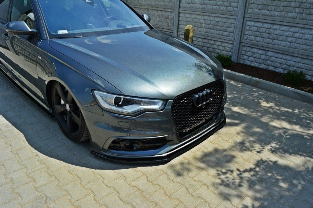 Maxton Design Front Ansatz passend für V.1 Audi S6 / A6 S-Line C7 schwarz Hochglanz