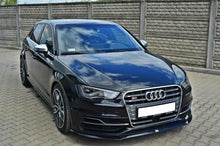 Laden Sie das Bild in den Galerie-Viewer, Maxton Design Front Ansatz passend für Audi S3 / A3 S-Line 8v Hatchback / Sportback schwarz Hochglanz