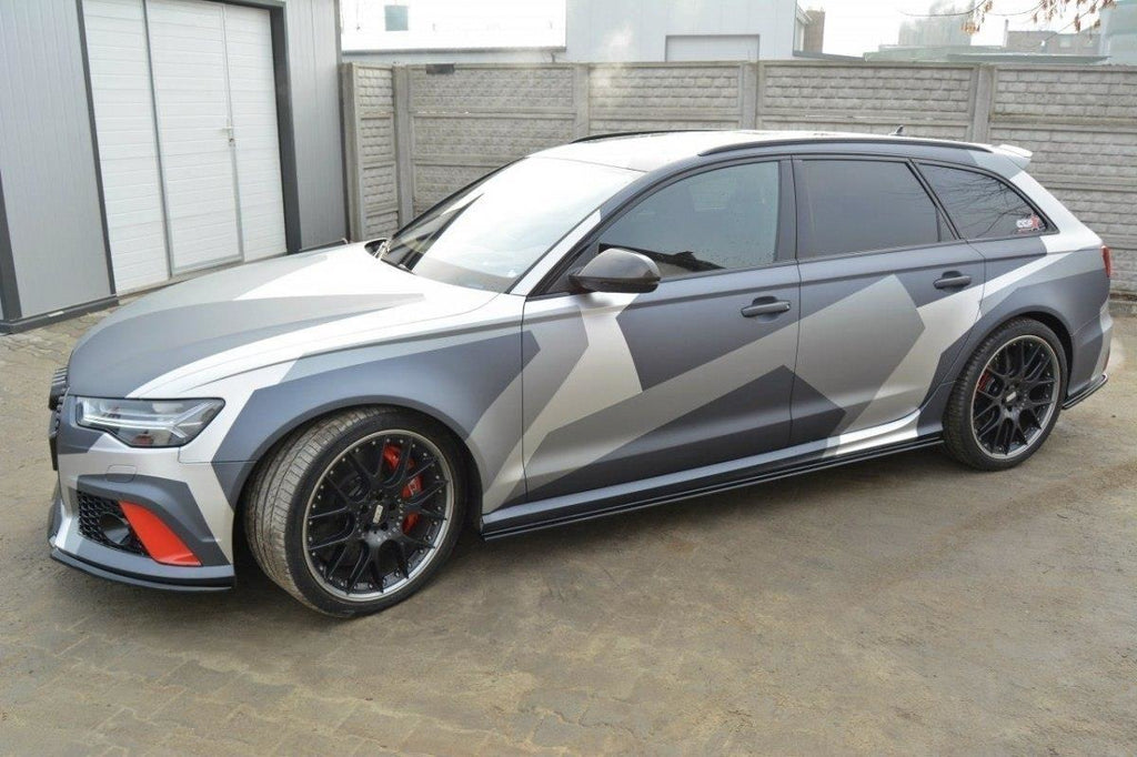 Maxton Design Seitenschweller Ansatz passend für Audi RS6 C7 / C7 FL schwarz Hochglanz