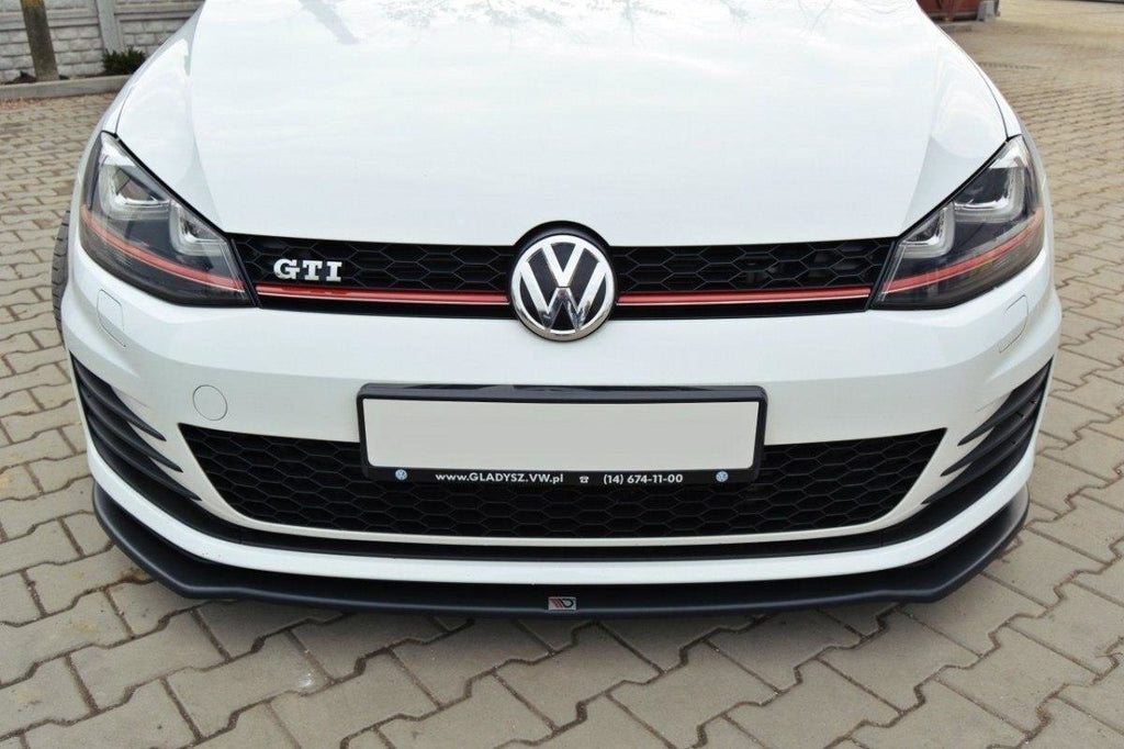Maxton Design Front Ansatz passend für V.2 VW Golf 7 GTI  schwarz Hochglanz