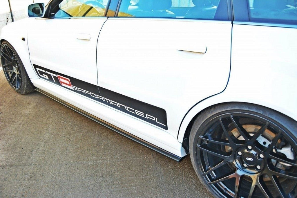 Maxton Design Seitenschweller Ansatz passend für AUDI RS4 B5 schwarz Hochglanz