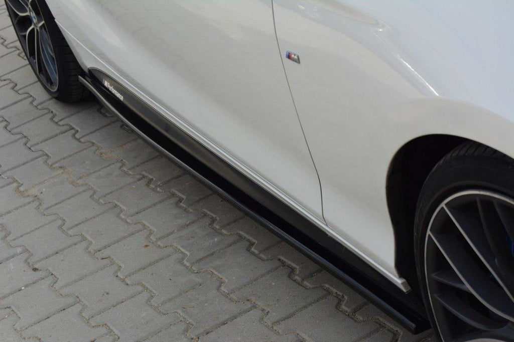 Maxton Design Seitenschweller Ansatz passend für BMW 1er F20/F21 M-Power  schwarz Hochglanz