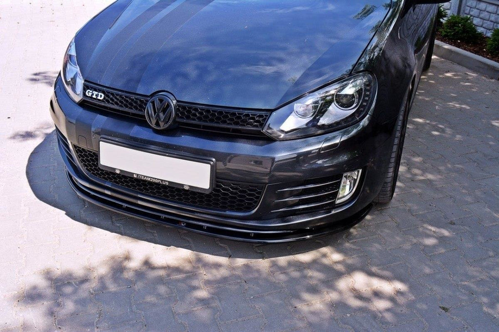 Maxton Design Front Ansatz passend für VER.2 VW GOLF 6 GTI schwarz Hochglanz