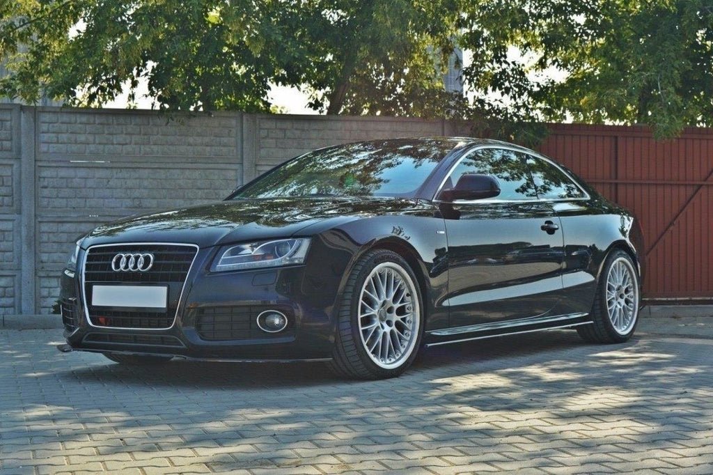 Maxton Design Seitenschweller Ansatz passend für Audi S5 / A5 / A5 S-Line 8T / 8T FL schwarz Hochglanz