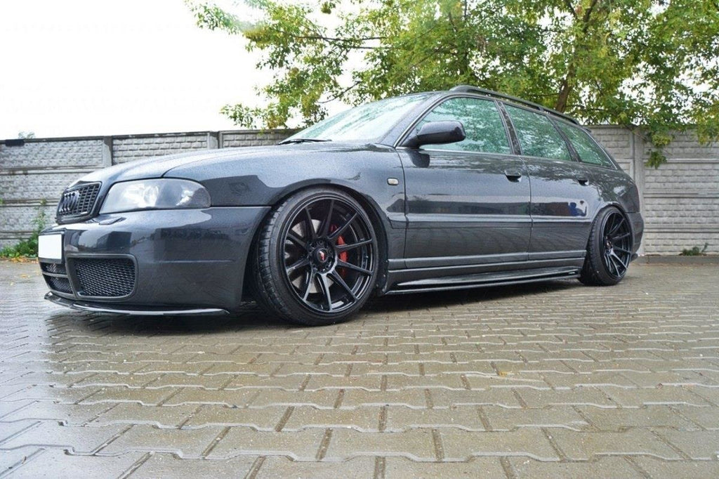 Maxton Design Seitenschweller Ansatz passend für AUDI S4 B5 schwarz Hochglanz