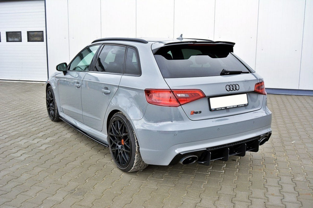 Maxton Design Spoiler CAP passend für V.1 Audi RS3 8V / 8V FL Sportback schwarz Hochglanz