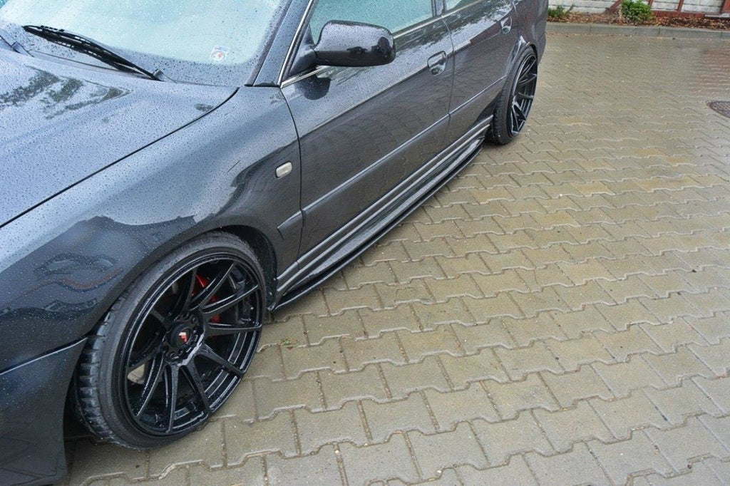 Maxton Design Seitenschweller Ansatz passend für AUDI S4 B5 schwarz Hochglanz