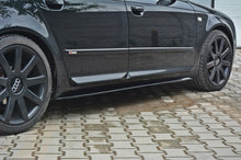 Laden Sie das Bild in den Galerie-Viewer, Maxton Design Seitenschweller Ansatz passend für Audi S4 / A4 / A4 S-Line B6 / B7  schwarz Hochglanz