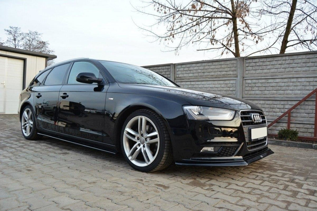Maxton Design Seitenschweller Ansatz passend für Audi S4 / A4 / A4 S-Line B8 / B8 FL schwarz Hochglanz