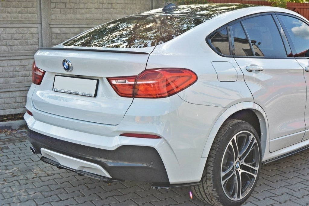 Maxton Design Mittlerer Diffusor Heck Ansatz für BMW X4 M Paket DTM LOOK schwarz Hochglanz
