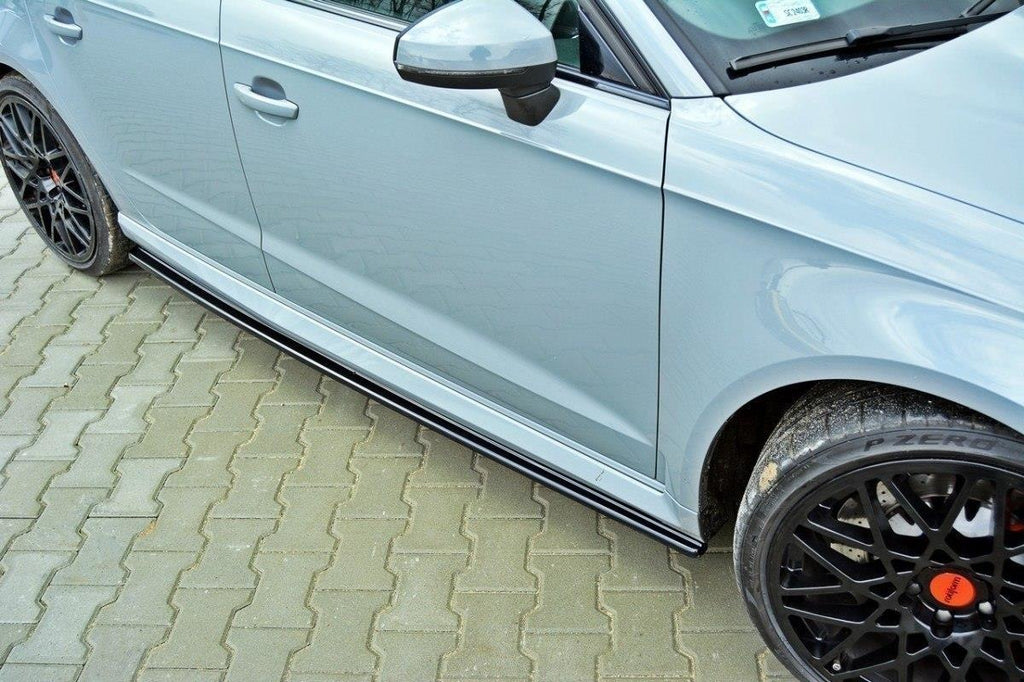 Maxton Design Seitenschweller Ansatz passend für Audi RS3 8V Sportback schwarz Hochglanz