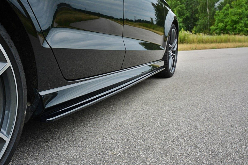 Maxton Design Seitenschweller Ansatz passend für Audi S3 / A3 S-Line 8V / 8V FL Limousine schwarz Hochglanz