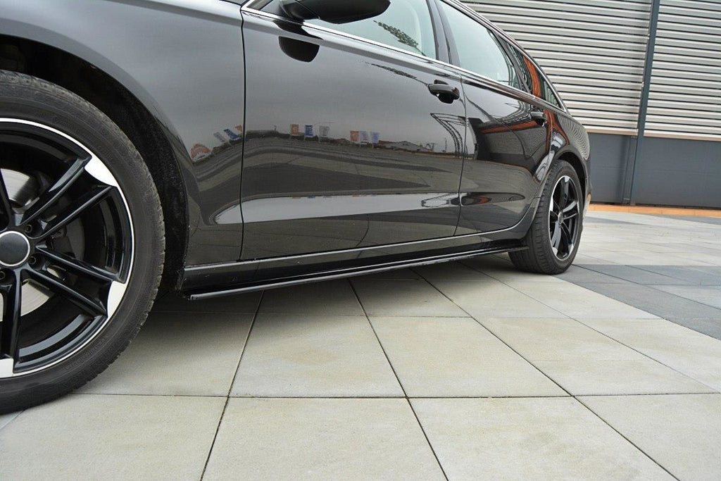 Maxton Design Seitenschweller Ansatz passend für Audi A6 C7 schwarz Hochglanz